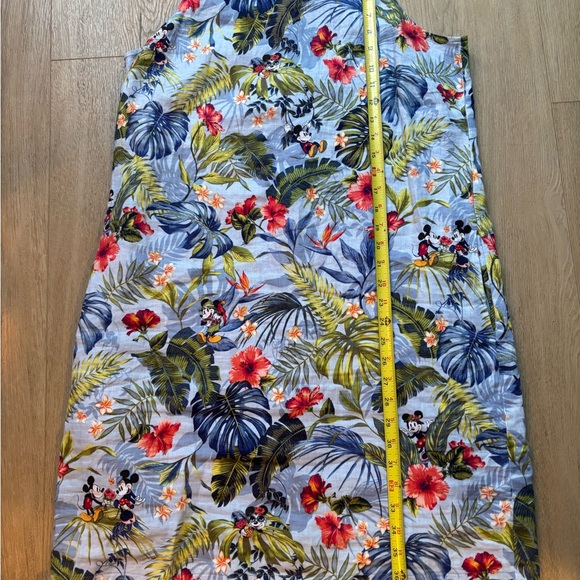 Disney Tommy Bahama Micky Dress Size M Blue Linen sleeveless - Picture 9 of 12